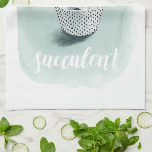 Het leven is Succulent I Theedoek (Gevouwen)