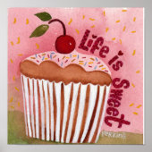 Het leven is Sweet Cupcake-Poster Poster (Voorkant)