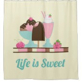 Het leven is Sweet Delicious Ice Cream Afbeelding Douchegordijn (Voorkant)