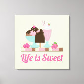Het leven is Sweet Ice Cream-behandelingen Canvas Afdruk (Voorkant)