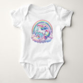 Het leven is Sweet Magical Unicorn Rainbow Castle Romper (Voorkant)