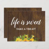Het leven is sweet Neem een Treat Rustic Wedding S (Voorkant / Achterkant)
