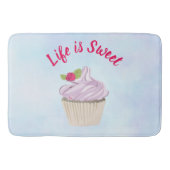 Het leven is Sweet Pink Cupcake Badmat (Voorkant)