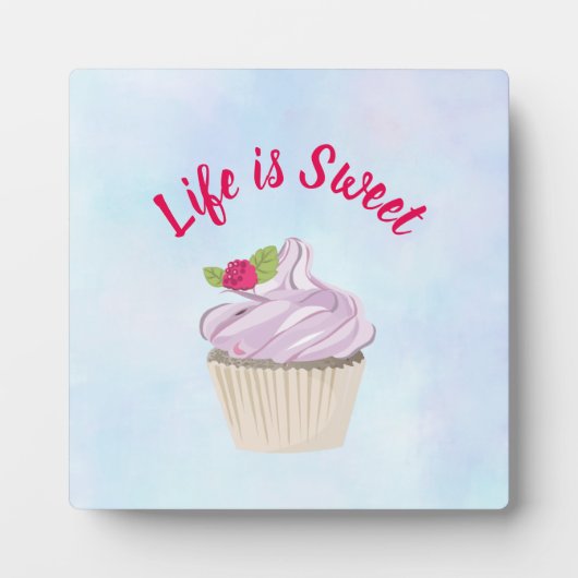 Het leven is Sweet Pink Cupcake Fotoplaat (Voorkant)