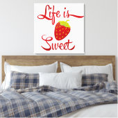 Het leven is Sweet Strawberry Canvas Afdruk (Insitu (Slaapkamer))