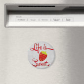 Het leven is Sweet Strawberry Magneet (Insitu (Vaatwasser))