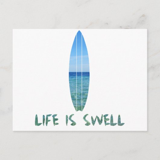 Het leven is Swell Surven Board Design Briefkaart (Voorkant)