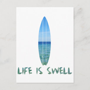 Het leven is Swell Surven Board Design Briefkaart