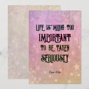 Het leven is te belangrijk om Kaart serieus te nem