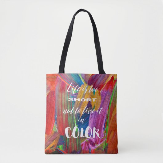 Het leven is te kort Abstract modern Tote Bag (Voorkant)