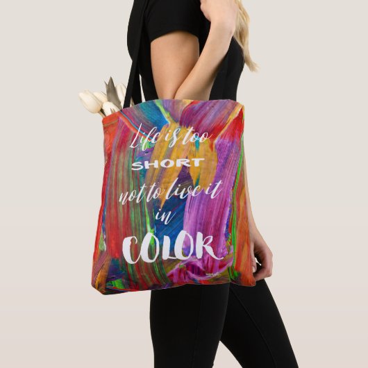 Het leven is te kort Abstract modern Tote Bag (Dichtbij)