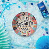 Het leven is te kort, eet de taart papieren bordje (Feest)