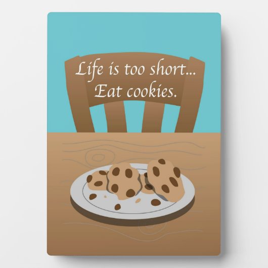Het leven is te kort, eet koekjes fotoplaat (voorkant)