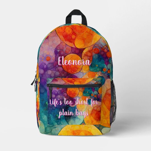 Het leven is te kort – Fractal Solar Drift Rugzak (Voorkant)