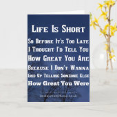 Het leven is te kort kaart (Gele Bloem)