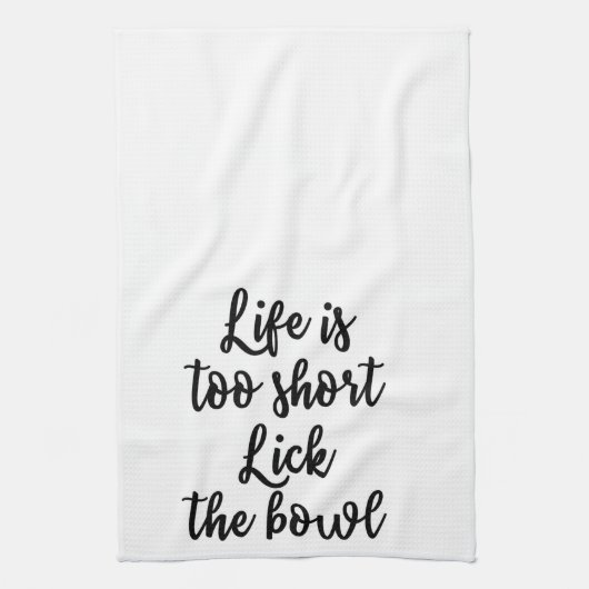 Het leven is te kort Lick the bowl Towel Theedoek (Verticaal)