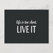 "Het leven is te kort. Live it"-offerte Briefkaart (Voorkant)