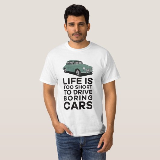 Het leven is te kort - Morris Minor T-shirt (Voorkant volledig)
