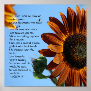 Het leven is te kort - Motivatie Poster