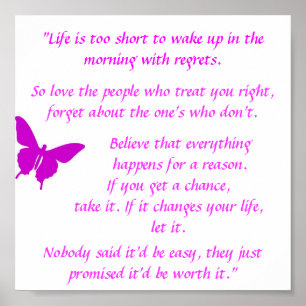 "Het leven is te kort" Motivatie Poster