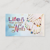 Het leven is te kort - Nail Artist Visitekaartje (Voorkant)