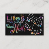 Het leven is te kort - Nail Artist Visitekaartje (Voorkant)
