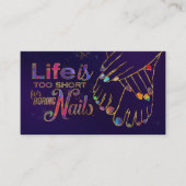 Het leven is te kort - Nail Artist Visitekaartje (Voorkant)
