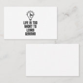Het leven is te kort om duits te leren visitekaartje (Voorkant / Achterkant)