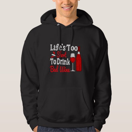 Het leven is te kort om goedkope Drink 5 Hoodie (Voorkant)