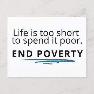 Het leven is te kort om het arm door te brengen; S Briefkaart