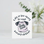 Het leven is te kort om kleren te draag briefkaart (Staand voorkant)