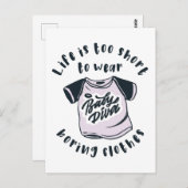 Het leven is te kort om kleren te draag briefkaart (Voorkant / Achterkant)