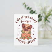 Het leven is te kort om kleren te draag briefkaart (Staand voorkant)