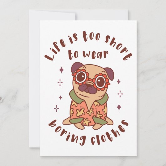 Het leven is te kort om kleren te draag kaart (Voorkant)