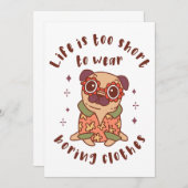 Het leven is te kort om kleren te draag kaart (Voorkant / Achterkant)