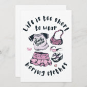 Het leven is te kort om kleren te draag kaart (Voorkant / Achterkant)