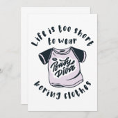 Het leven is te kort om kleren te draag kaart (Voorkant / Achterkant)