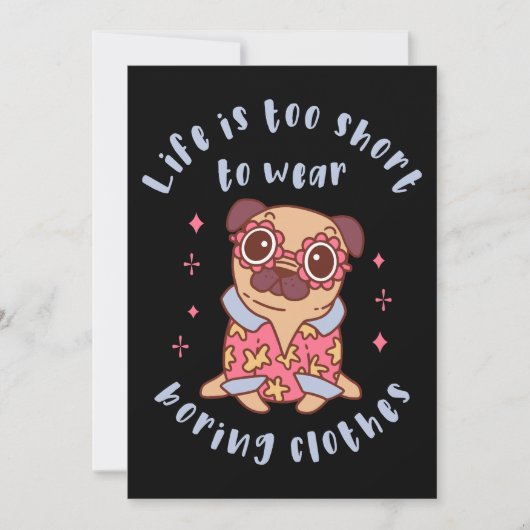 Het leven is te kort om kleren te draag kaart (Voorkant)