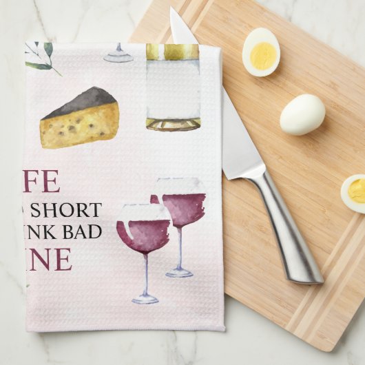 Het leven is te kort om Slechte Wijn Galerij Wrap  Theedoek (Quarter Fold)