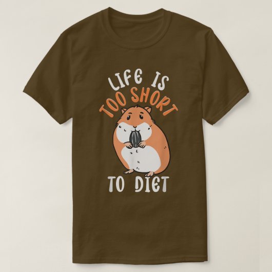 Het leven is te kort om te eten. t-shirt (Design voorkant)