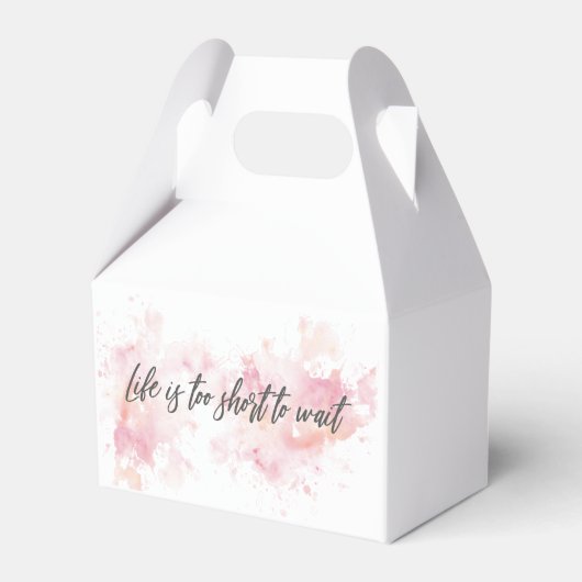 Het leven is te kort om te wachten bedankdoosjes (Achterkant)