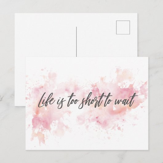 Het leven is te kort om te wachten briefkaart (Voorkant / Achterkant)