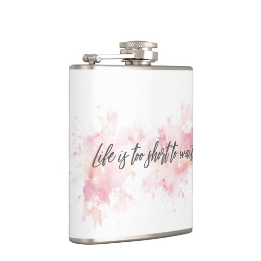 Het leven is te kort om te wachten heupfles (Rechts)