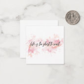 Het leven is te kort om te wachten notitiekaartje (Voorkant / Achterkant in situ)