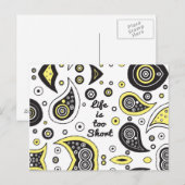 "Het leven is te kort" Paisley Typography Briefkaart (Voorkant / Achterkant)