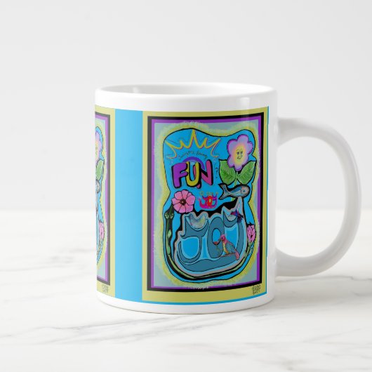 Het leven is te kort, veel plezier! grillige vreug grote koffiekop (Rechts)