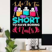 Het leven is te kort voor het kotsen van spijkers poster (Thuiskantoor)