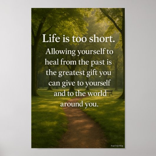 Het leven is te korte muurkunst poster (Voorkant)