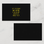 Het leven is tien procent inspirerend, geel citaat visitekaartje (Voorkant / Achterkant)