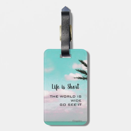 Het leven is Tropisch korte Inspirerend reis Bagagelabel (Achterkant verticaal)